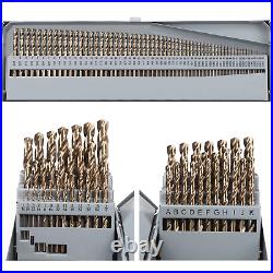 Cobalt Drill Bit Set- 115Pcs M35 High Speed Steel Twist Jobber Length for Harden