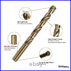 Cobalt Drill Bit Set, 115Pcs Twist Jobber Drill Bit Set, M35 High Speed Steel Dr