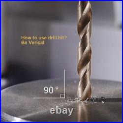 Cobalt Drill Bit Set 115 PCS M35 High Speed Steel Twist Jobber Length Drill Bi