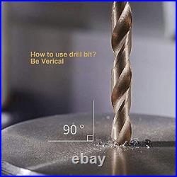 Cobalt Drill Bit Set 29 PCS, M35 High Speed Steel Twist Jobber Length Drill Bits