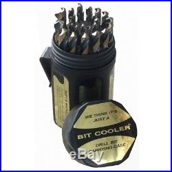Cobalt Drill Bit Set Round Case 29 Pieces Steel Bits from 1/16 in. To 1/2 in