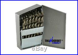 Cobalt Drill Bit Set USA Made ThunderBit M42+ Metal Case Warranty (Select Set)
