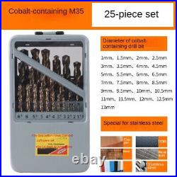 Cobalt Drill Bits HSS M35 Twist Bits For Stainless Steel Metal Wood Dia 1mm-15mm