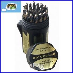 Cobalt Drill Replacement Heavy Duty Twist Tool Bit Set Round Case 29pieces New