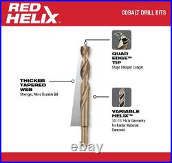 Cobalt Red Helix Drill Bit Set for Drill Drivers Power Tool Accessory 58 Piece