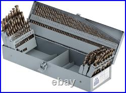 Comoware Cobalt Drill Bit Set- 115Pcs M35 High Speed Steel Twist Jobber Length F
