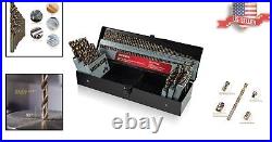 Comprehensive 115 PCS Cobalt Drill Bit Set with Titanium Finish for Tough Jobs