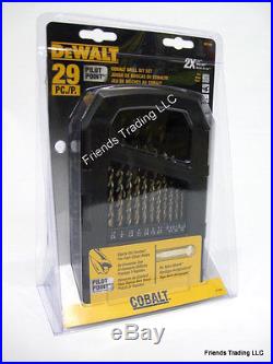 DEWALT DW1269 29 Piece Cobalt Pilot Point Metal Drill Bit Set With Storage Case