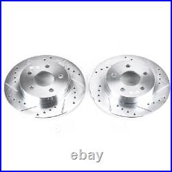 Disc Brake Rotor Set-Rear Drilled, Slotted and Zinc Plated Brake Rotor Pair Rear