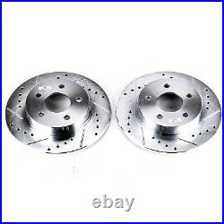 Disc Brake Rotor Set-Rear Drilled, Slotted and Zinc Plated Brake Rotor Pair Rear