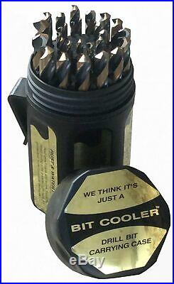Drill America 29 Piece M35 Cobalt Drill Bit Set in Round Case 1/16 1/2 X
