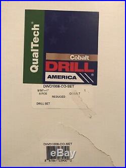 Drill America 8 Piece Cobalt Drill Bit Set with 1/2 Reduced Shank, DWD 1008 CO