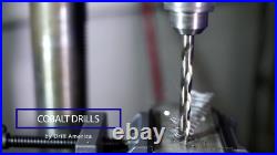 Drill America 8 Piece m35 Cobalt Reduced Shank Drill Bit Set in Metal Case 9/16