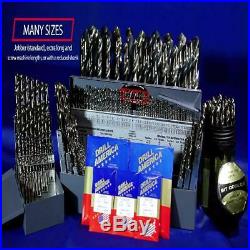 Drill America 8 pcs Cobalt Drill Bit Set with 1/2 Reduced Shank, Size 9/16-1'
