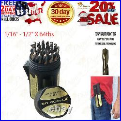 Drill America DWD29J-CO-PC 29 Piece M35 Cobalt Drill Bit Set in round Case 1/
