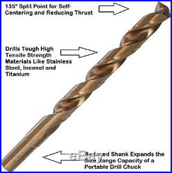 Drill America D/A29JX3/8-CO-SET 29 Piece Cobalt Steel Reduced-Shank Drill Bit Se