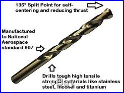 Drill America D/A29J-CO-SET 29 Piece Cobalt Steel Jobber Length Drill Bit Set in
