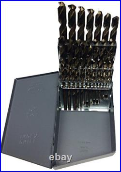 Drill America Q/T29J-CO-SET Cobalt Drill Bit Set in Metal Case, 1/16-1/2 x 64ths