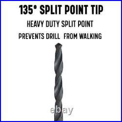 Drill America Twist Drill Bit Set 9/16 In Cobalt Reduced Shank Heavy Duty 5 Pcs