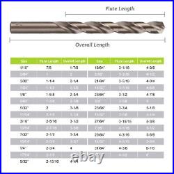 Drill Bit Set- 29Pcs Cobalt High Speed Steel Twist Jobber Length