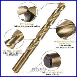 Drill Bit Set 29-Piece Cobalt Steel Metal Drill Bits Durable Round Shank Drill