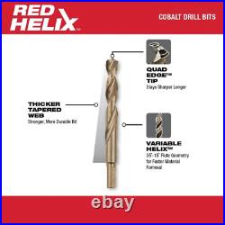 Drill Bit Set for Drill Drivers 29-Piece Cobalt Red Helix Hard Metals PVC Wood