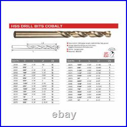 Drillforce 10PCS 11/32 Cobalt Drill Bit Set HSSCO M35 Jobber Metal Drill Bits