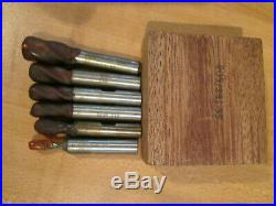 End Mill Set of 6 T15 Cobalt 4 Flute 1/8 to 7/16 S/E Michigan Drill ENGLAND