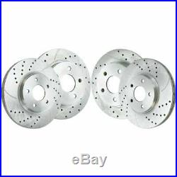 Front Rear Set (4) Drill Slotted Performance Rotors For 04-12 Chevrolet Malibu