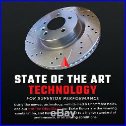 Front & Rear Set Double Drilled & Slotted Performance Brake Rotors Atl057354