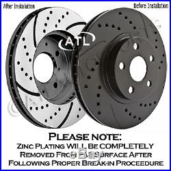 Front & Rear Set Double Drilled & Slotted Performance Brake Rotors Atl057354