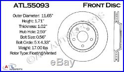 Front & Rear Set Double Drilled & Slotted Performance Brake Rotors Atl057360