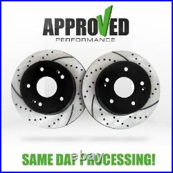Front Set Premium Performance Drilled and Slotted Disc Brake Rotors Pair