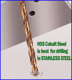 HSS Cobalt Drill Bit Set 50Pcs 9/64X6 Aircraft Extension Long Deep Hole Drill