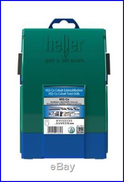 Heller 19 Piece HSS Cobalt Stainless Steel Drill Bit Set