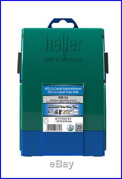 Heller 25 Piece HSS-Co Cobalt Metal Drill Bit Set 1mm-13mm Quality German Tools
