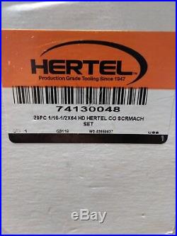 Hertel 1/16 to 1/2, 135° Point Cobalt Screw Machine Length Drill Bit Set 29 Pcs