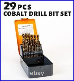 INTOO Hss Cobalt Drill Bits Set 29PCS Triangle Shank, Industry Drill bits with Go