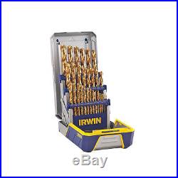 IRWIN 29 Pc Jobber Drill Bit Set, Cobalt Steel, Black/Gold 3018002