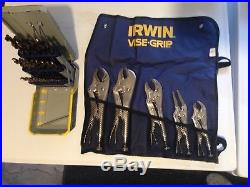 IRWIN VISE-GRIP Locking Pliers Set, 5 pc. Set, and Cobalt drill bit set 3018002