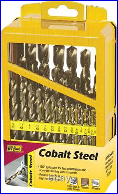 IVY Classic 04194 29-Piece Cobalt Steel Drill Bit Set, 135-Degree Split Point