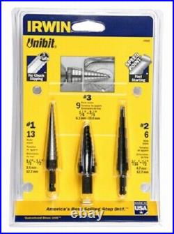 Irwin 10502ZR, 3 Piece, Drill Unibit Set