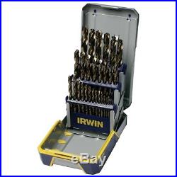 Irwin 1/16-1/2 x 64ths 29 Pc M42 Cobalt 135° Split Point Jobbers Drill Set