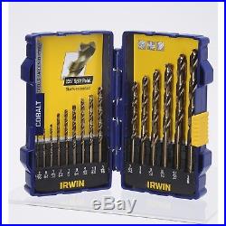 Irwin COBALT IMPERIAL INDEX DRILL BIT SET 15Pieces Moulded Case USA Brand