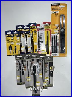 Irwin Diablo Drill Bit Set + Layout Scribe Nail Set Kit T-Bevel Mixed Set of 14