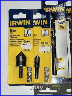 Irwin Diablo Drill Bit Set + Layout Scribe Nail Set Kit T-Bevel Mixed Set of 14