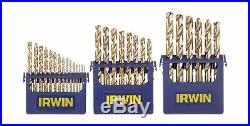 Irwin Drill Bit Set M35 Cobalt Hardened Steel 29 Piece Heavy Duty 3018002 New