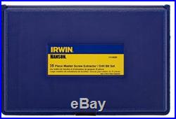 Irwin Hanson 35pc Master Extractor and Left Hand Cobalt Drill Bit Set #11135 Kit