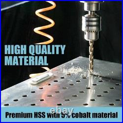 J&Q Cobalt Drill Bit Set 115 PCS M35 High Speed Steel Twist Jobber Drill Bits