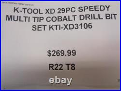 K-tool XD 29pc Speedy Multi Tip Cobalt Drill Bit Set 1/16-1/2 Kti-xd3106 R22t8